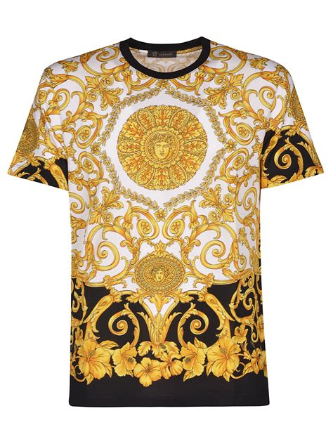 versace painted baroque embroidered t-shirt|Versace baroque pattern.